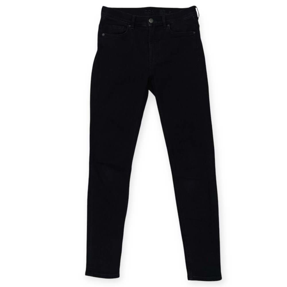 COS Jeans Women's 27 High Rise Skinny Fit Cropped Leg Black Denim